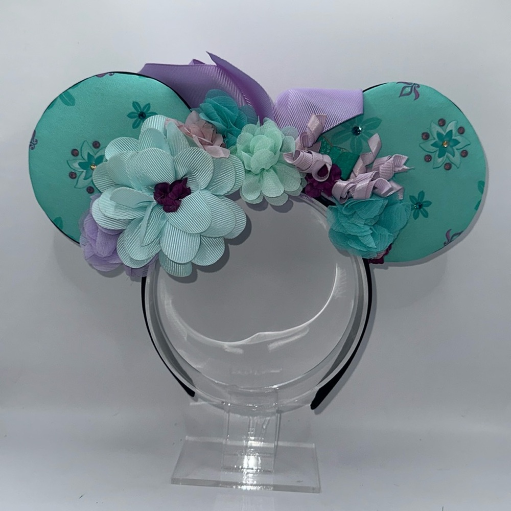 Princess Jasmine Inspired Minnie Ears Headband with Bows & Sequins